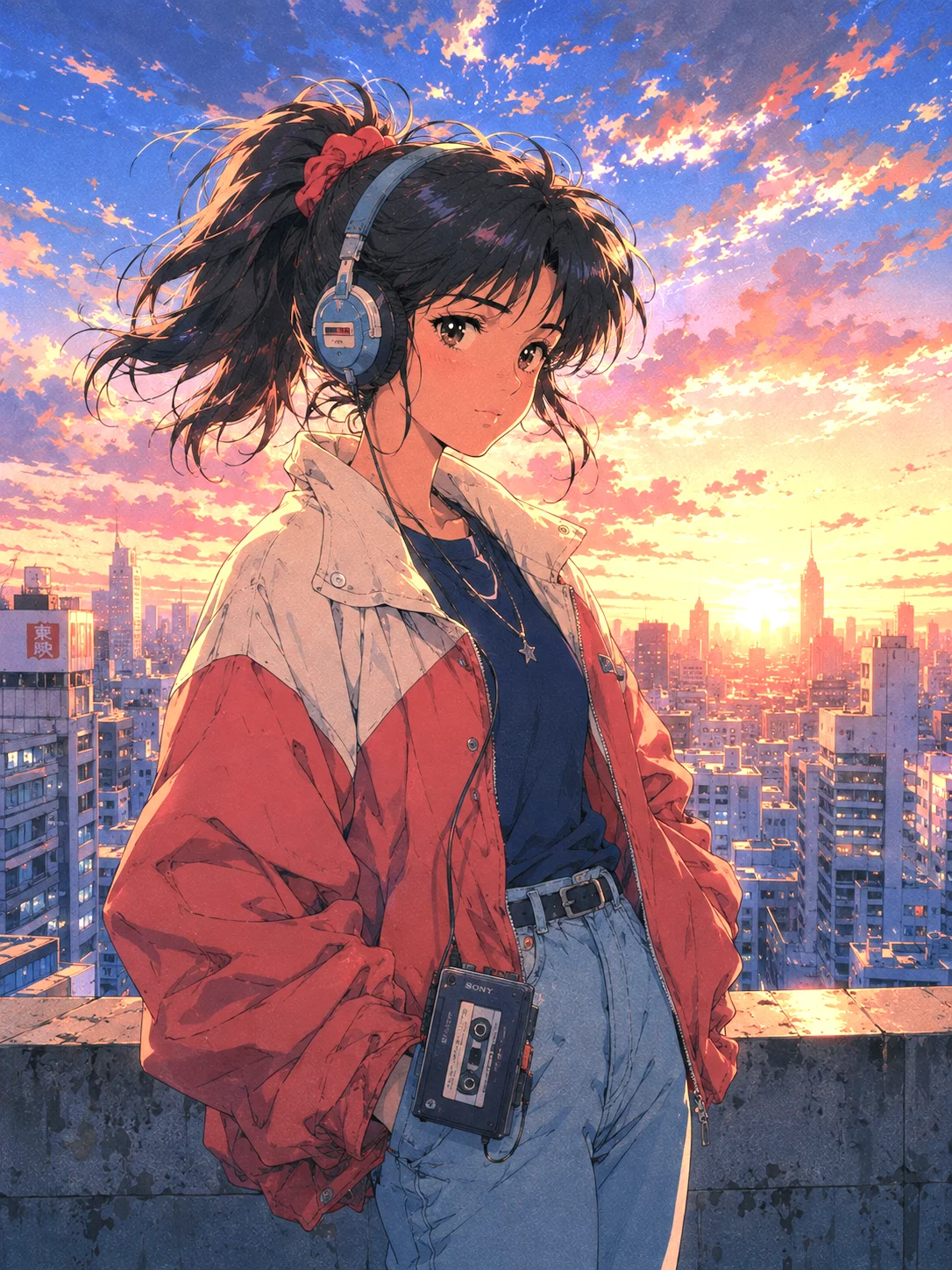 Retro 90s Anime OC prompt example