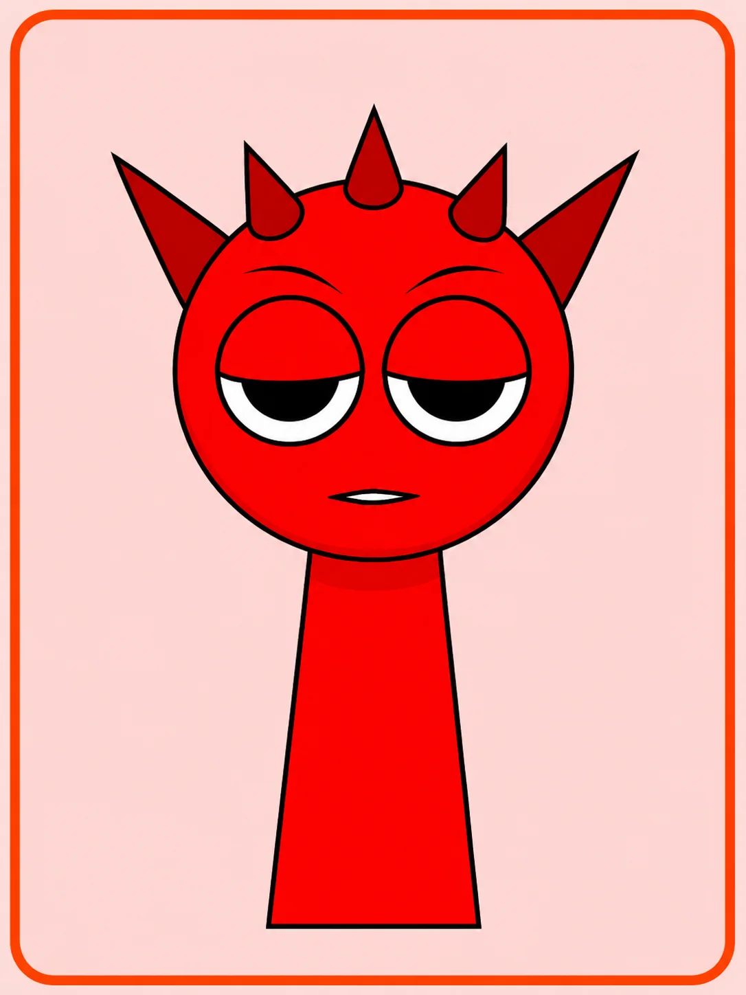 Sprunki character Raddy, a bright red character with horns and side spikes