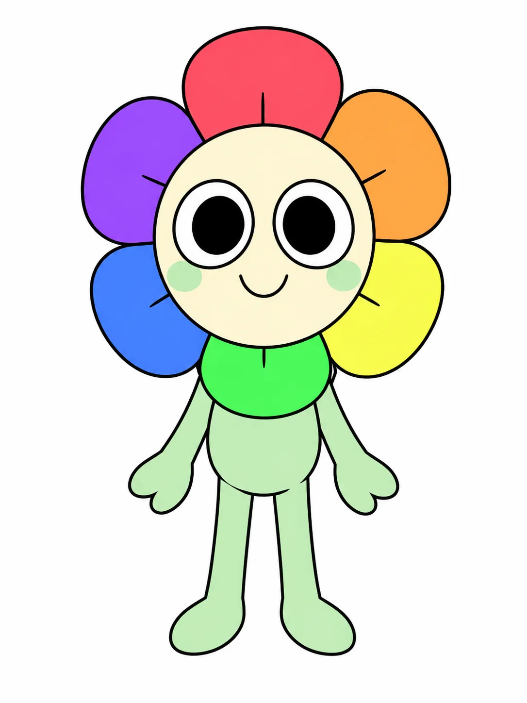Dandy's World OC Maker example of Dandy, a flower character with colorful petals