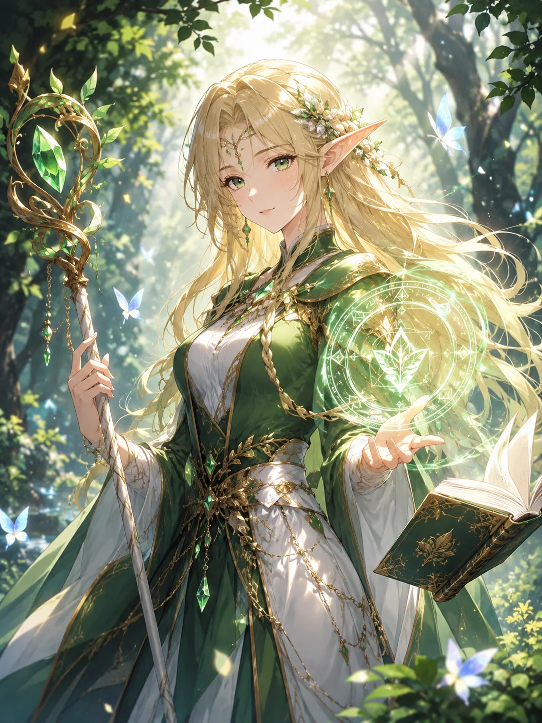 Elf Mage OC prompt example