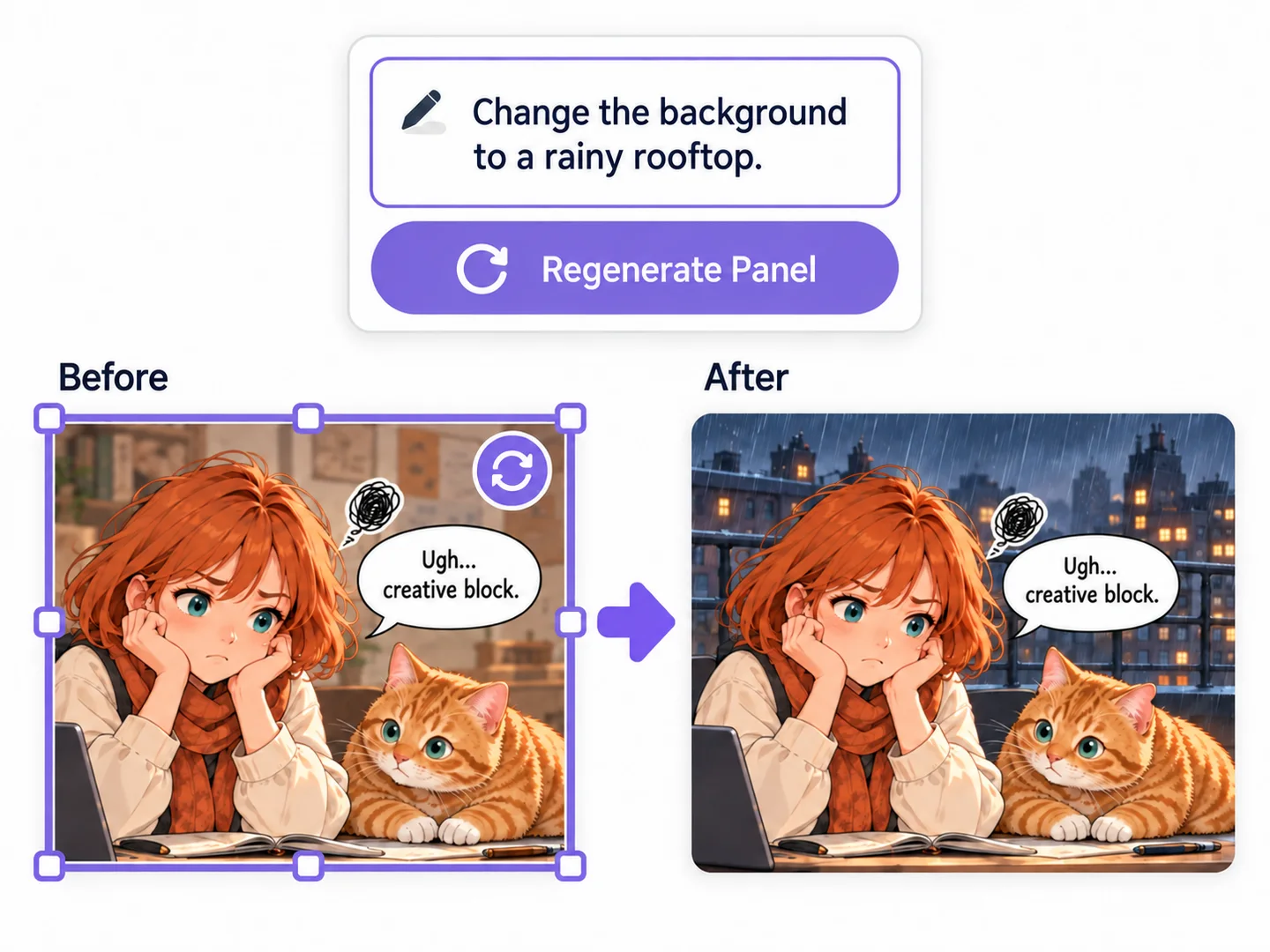 Regenerate One Panel Without Rebuilding the Comic Page comic example