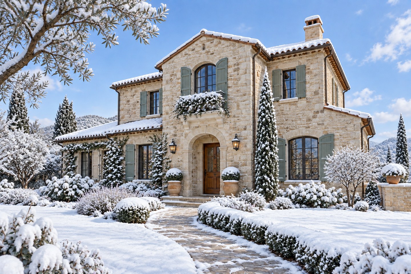 Winter house and garden