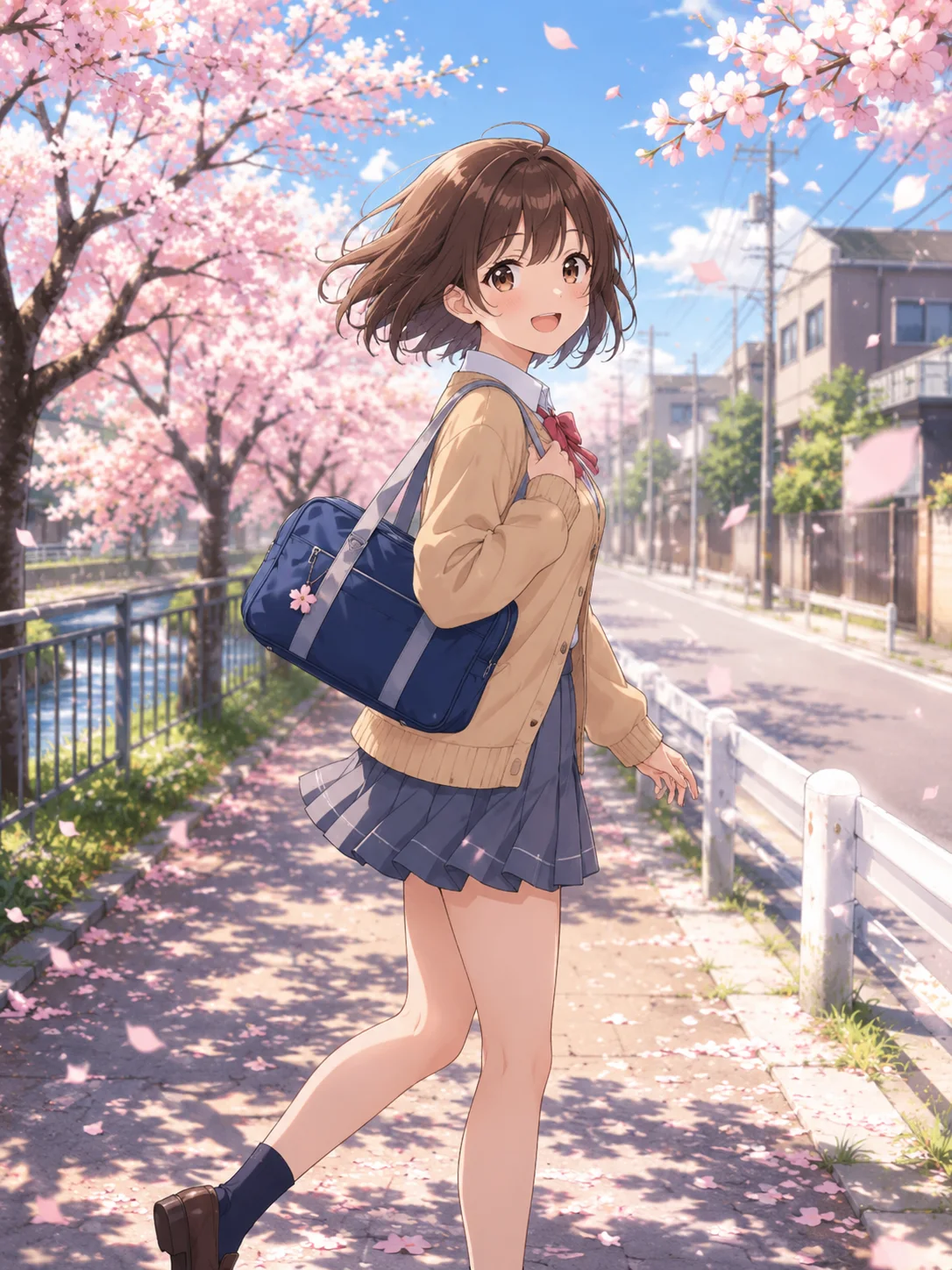 Anime School Girl OC prompt example