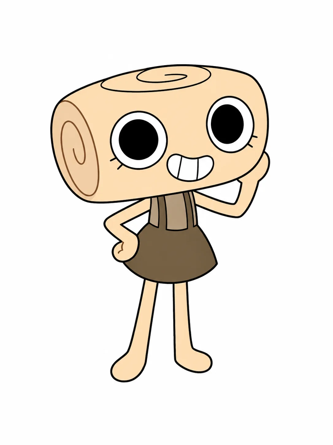 Dandy's World OC Maker example of Shelly, an ammonite fossil character with a spiral shell head
