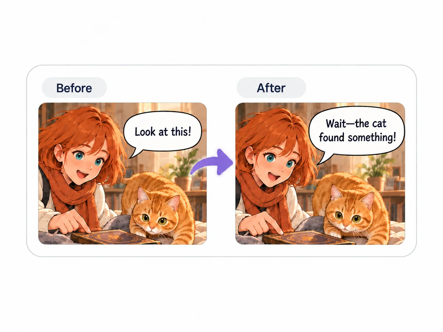 Edit Dialogue and Speech Bubbles with AI Comic Creator comic example