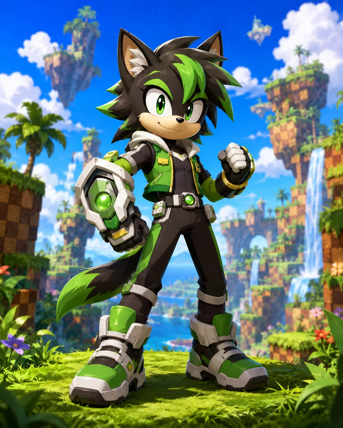 Verde Teammate Sonic OC maker example