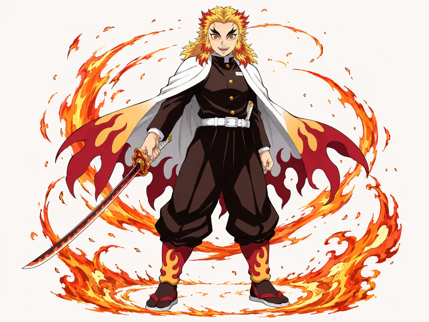 Demon Slayer OC Maker preview with an anime swordsman character in a dramatic action scene