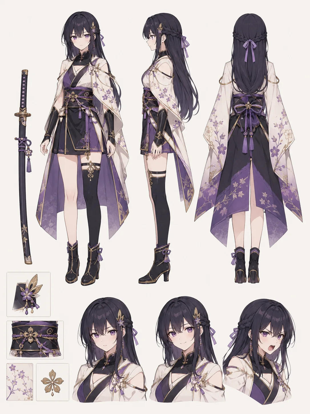 Anime Character Sheet prompt example