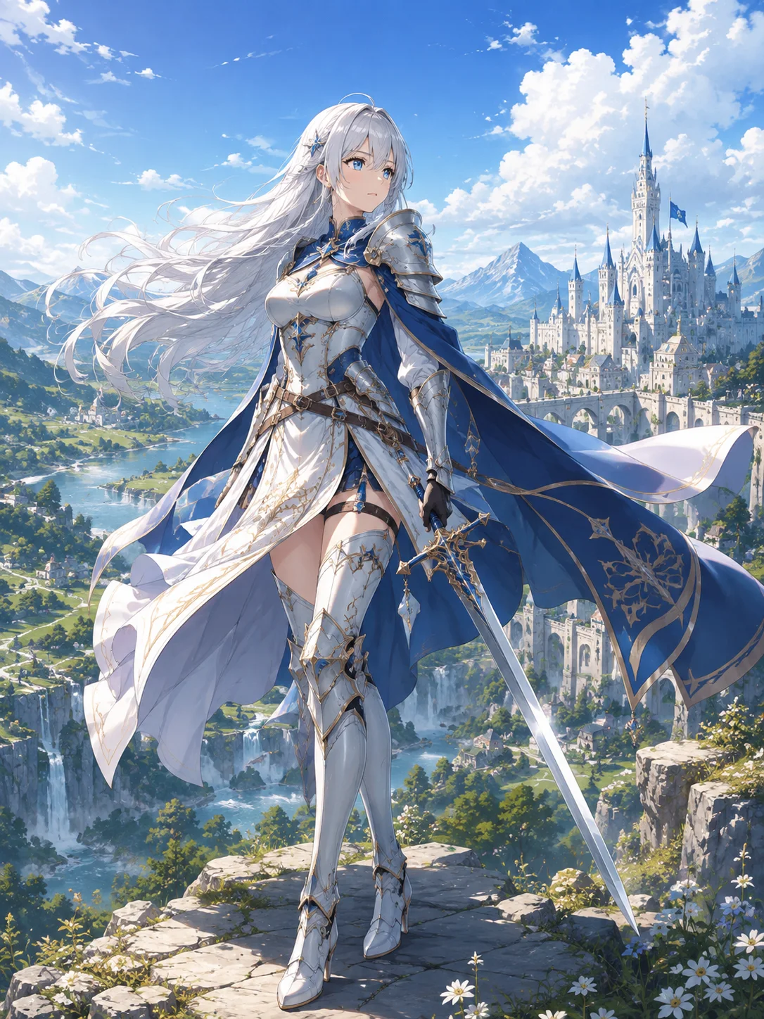 Fantasy Swordswoman OC prompt example