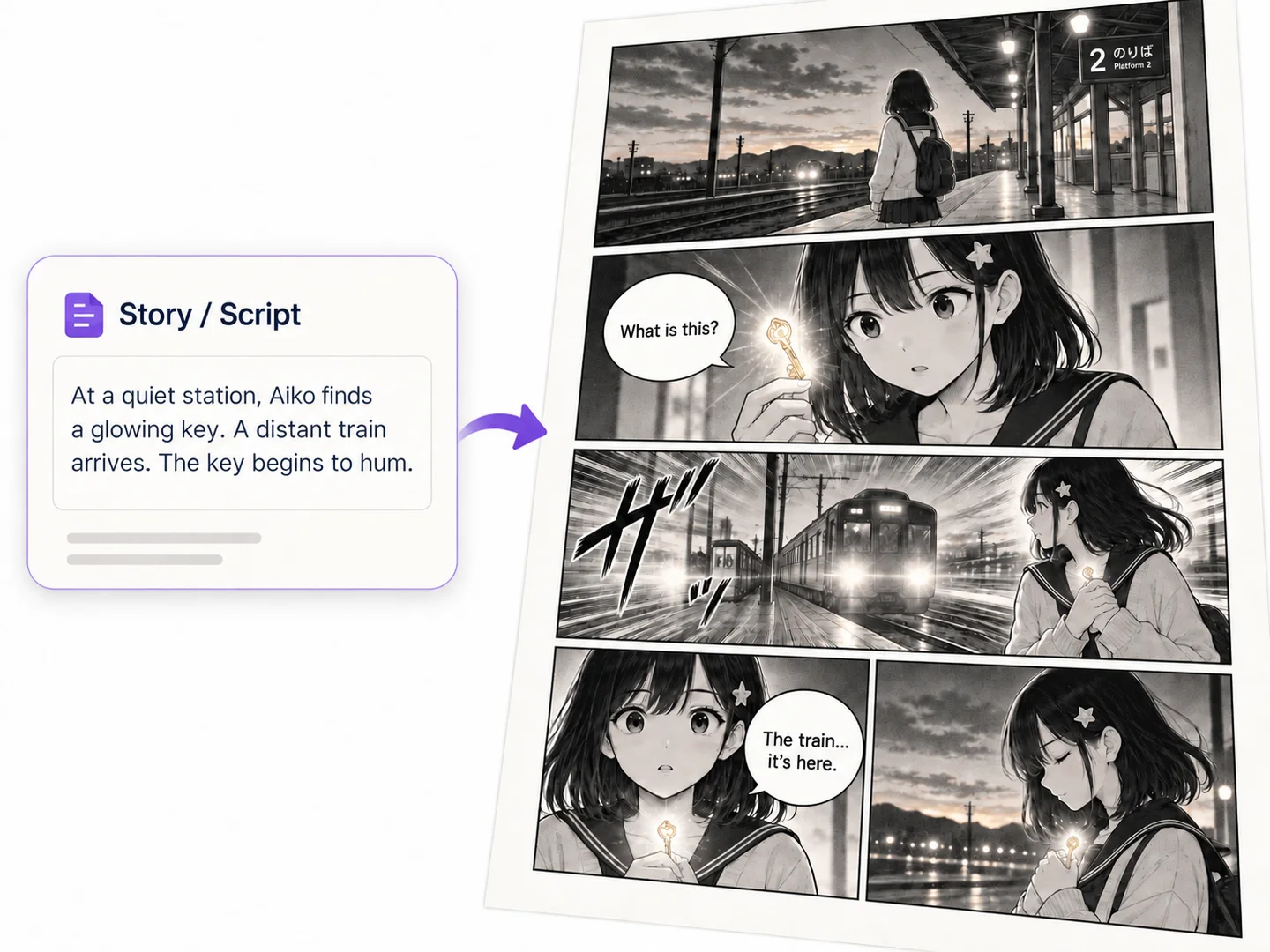 Easy AI Manga Generator from Text and Scripts manga feature preview