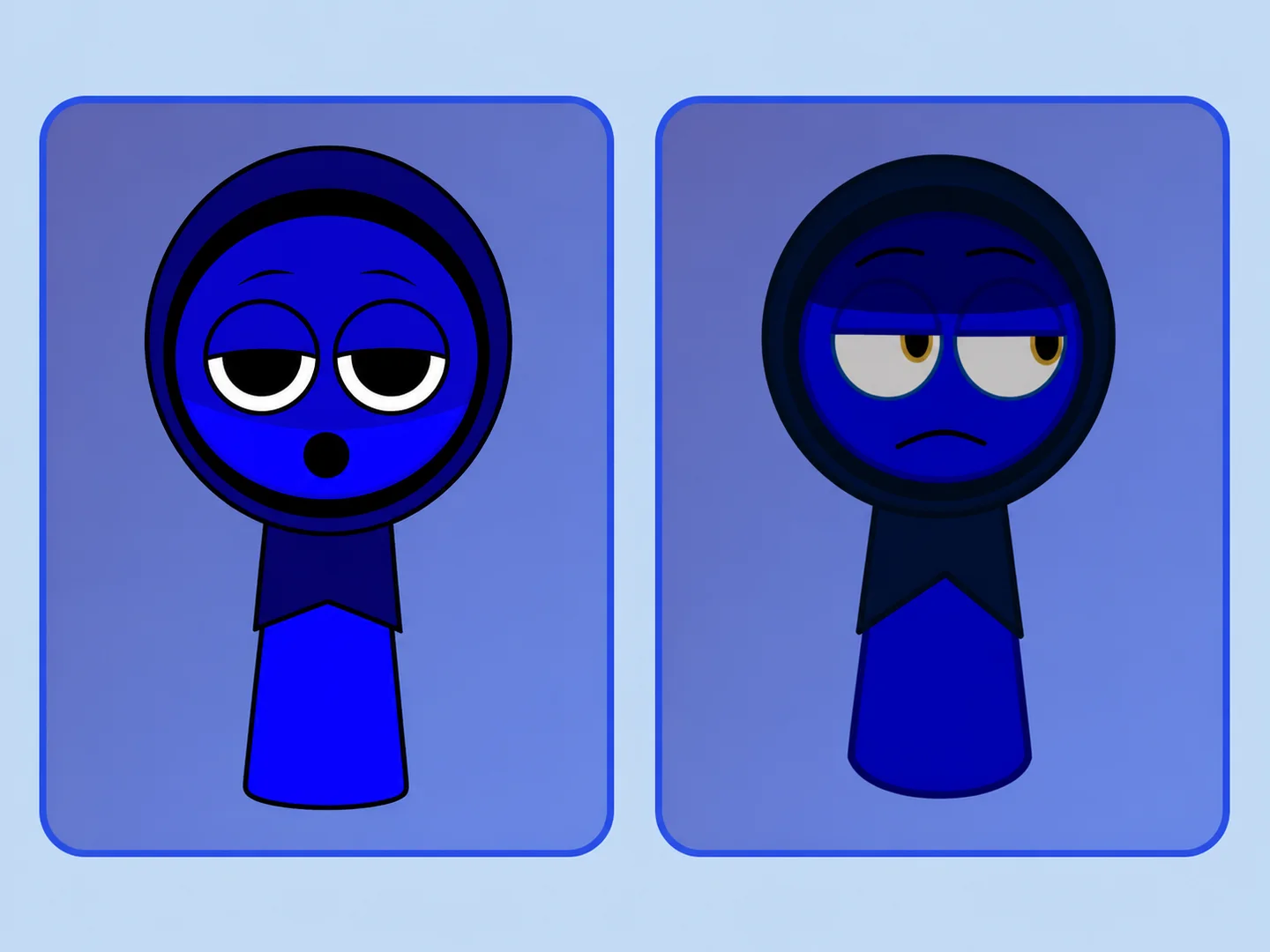 Sprunki maker scene of a cute colorful music OC with headphones, a simple face, a bright outfit, and playful icons
