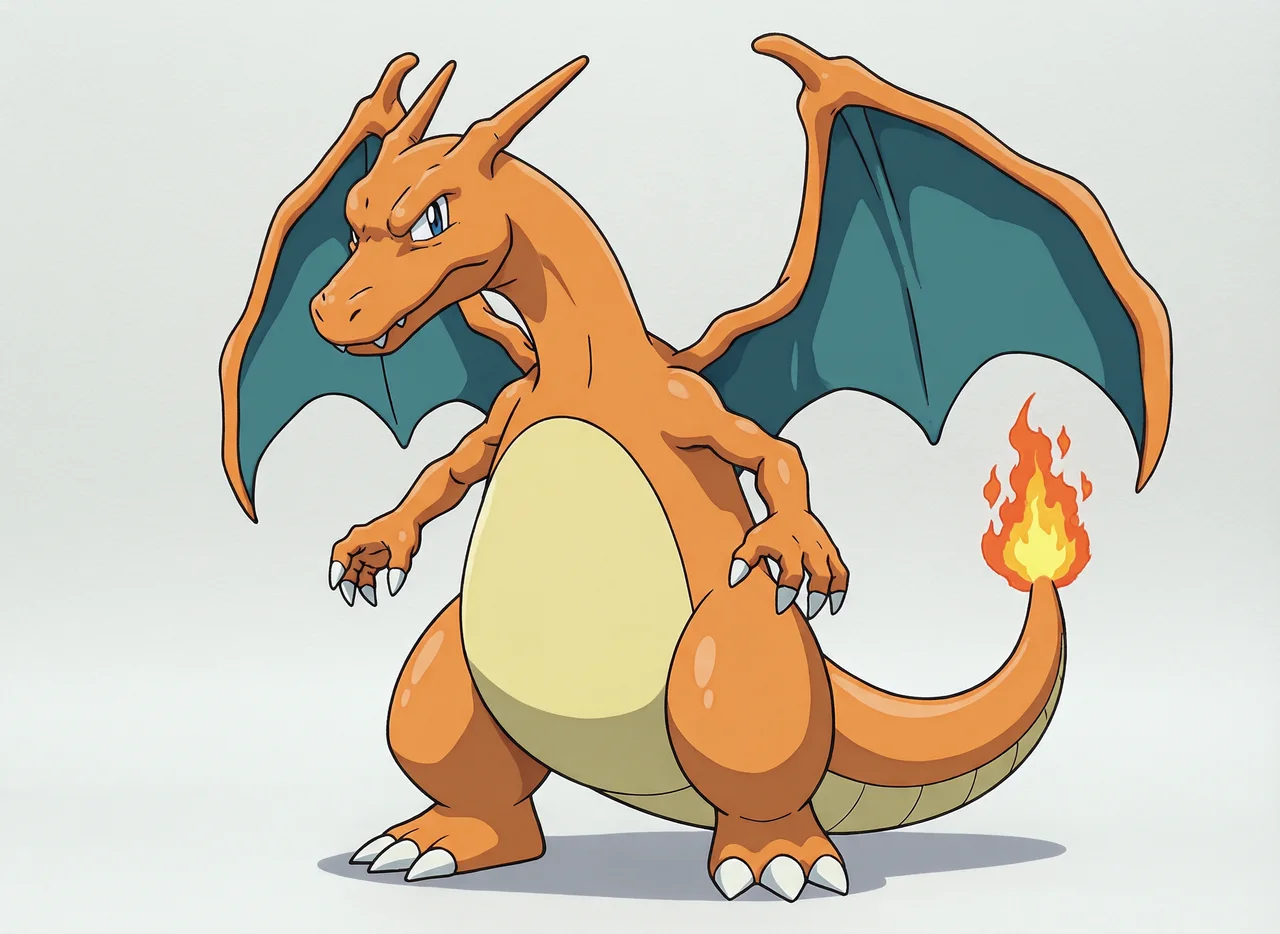Charizard character illustration showing its recognizable orange dragon silhouette