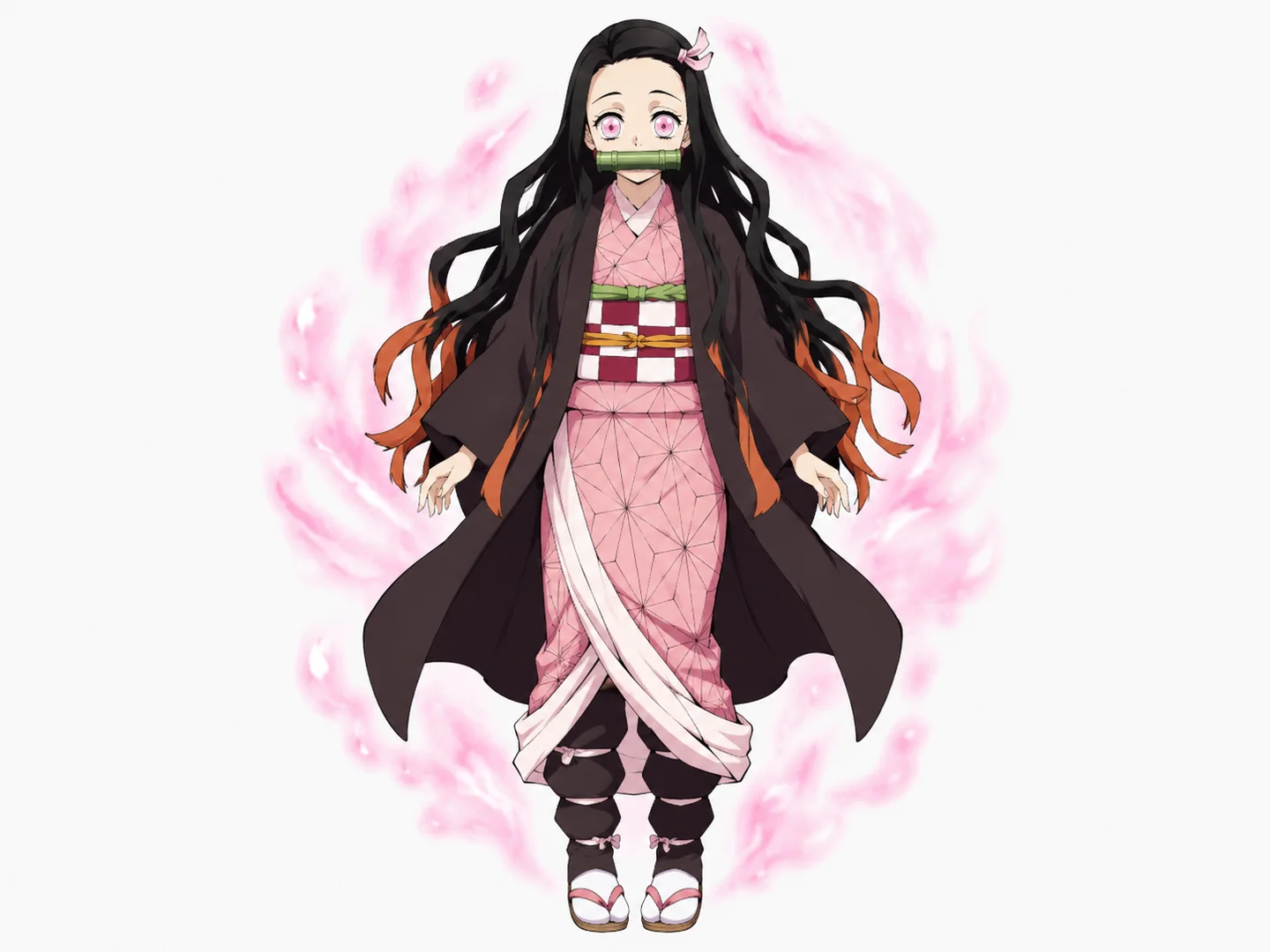 original moon swordswoman confronting an elegant shadow demon in a wisteria garden
