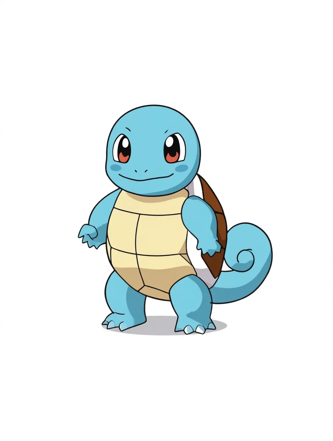 Pokémon OC Maker example of Squirtle, a small blue turtle Pokémon with a curled tail and brown shell