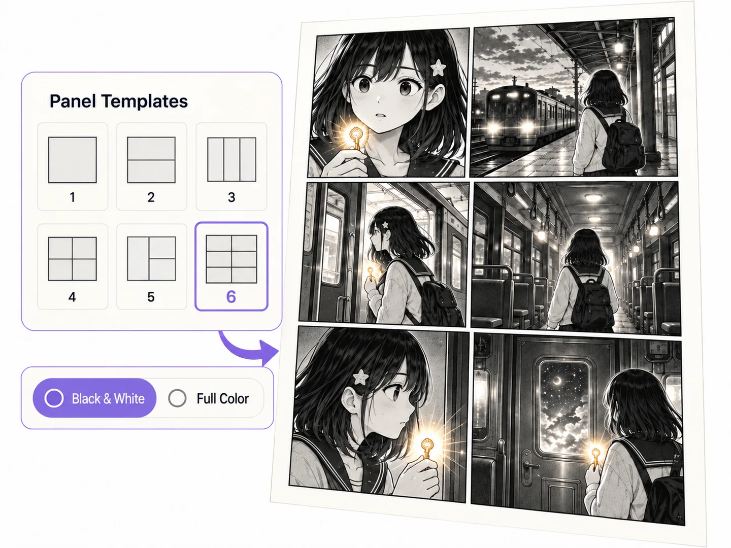 Automatically Turn Stories into 1–6 Manga Panels manga feature preview