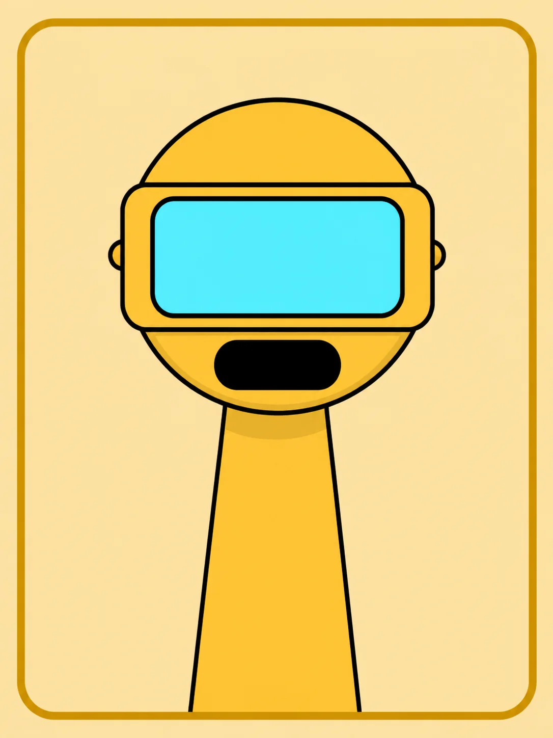 Garnold de Sprunki, de color amarillo dorado, con un visor electrónico cian