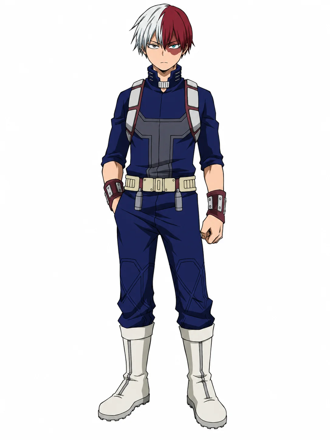 Original teal-haired anime hero student creating glowing mint energy