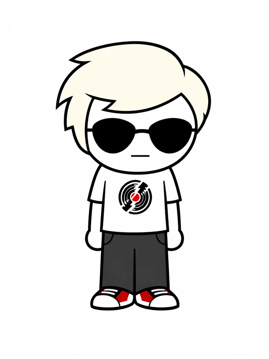 Dave Strider from Homestuck in his standard early-comic outfit