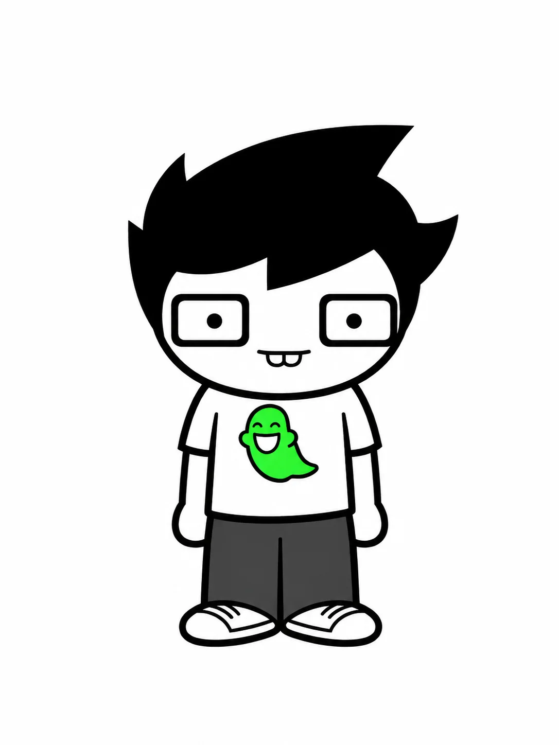 John Egbert from Homestuck in his standard early-comic outfit