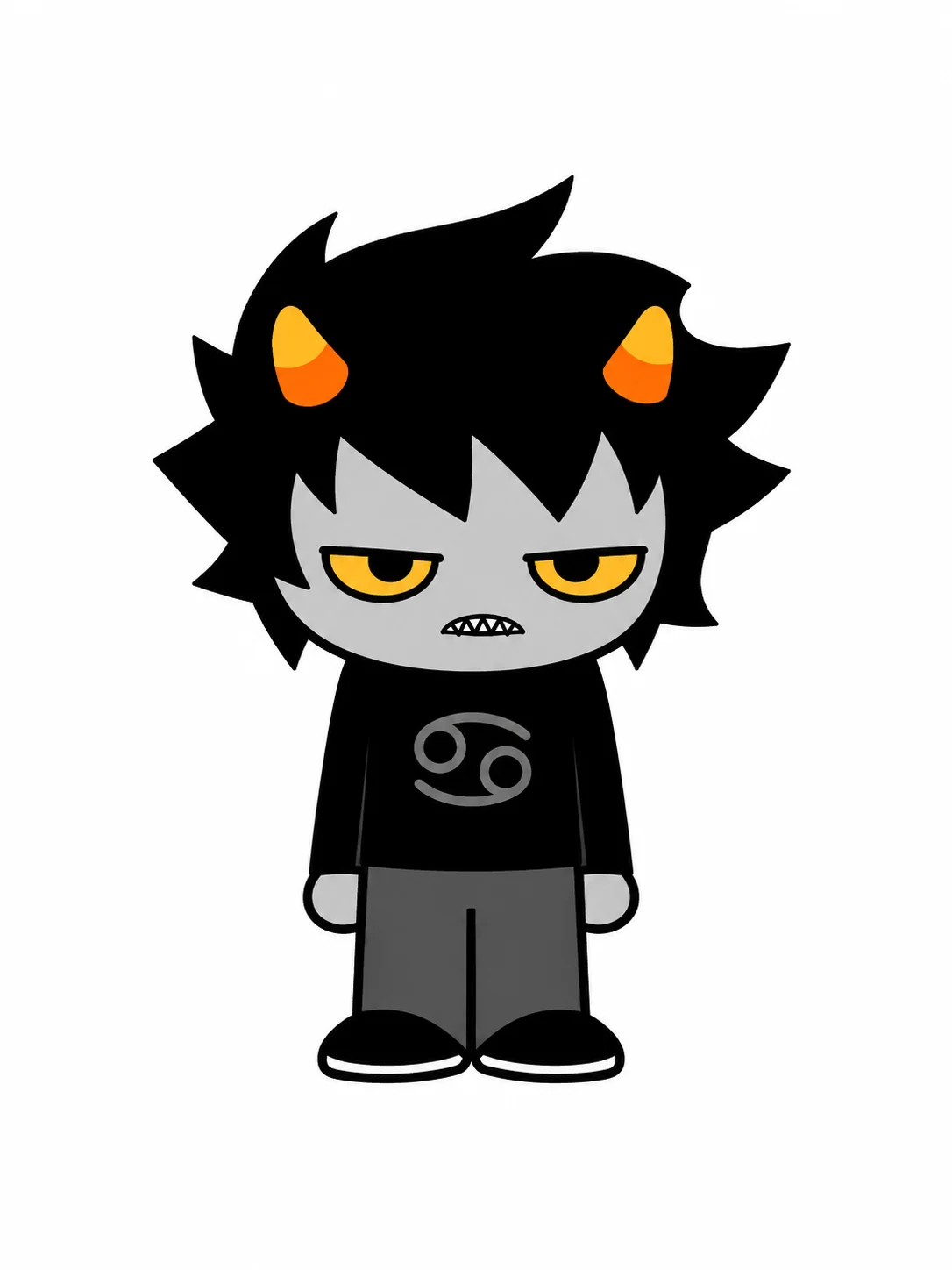 Karkat Vantas from Homestuck in his standard Alternian outfit