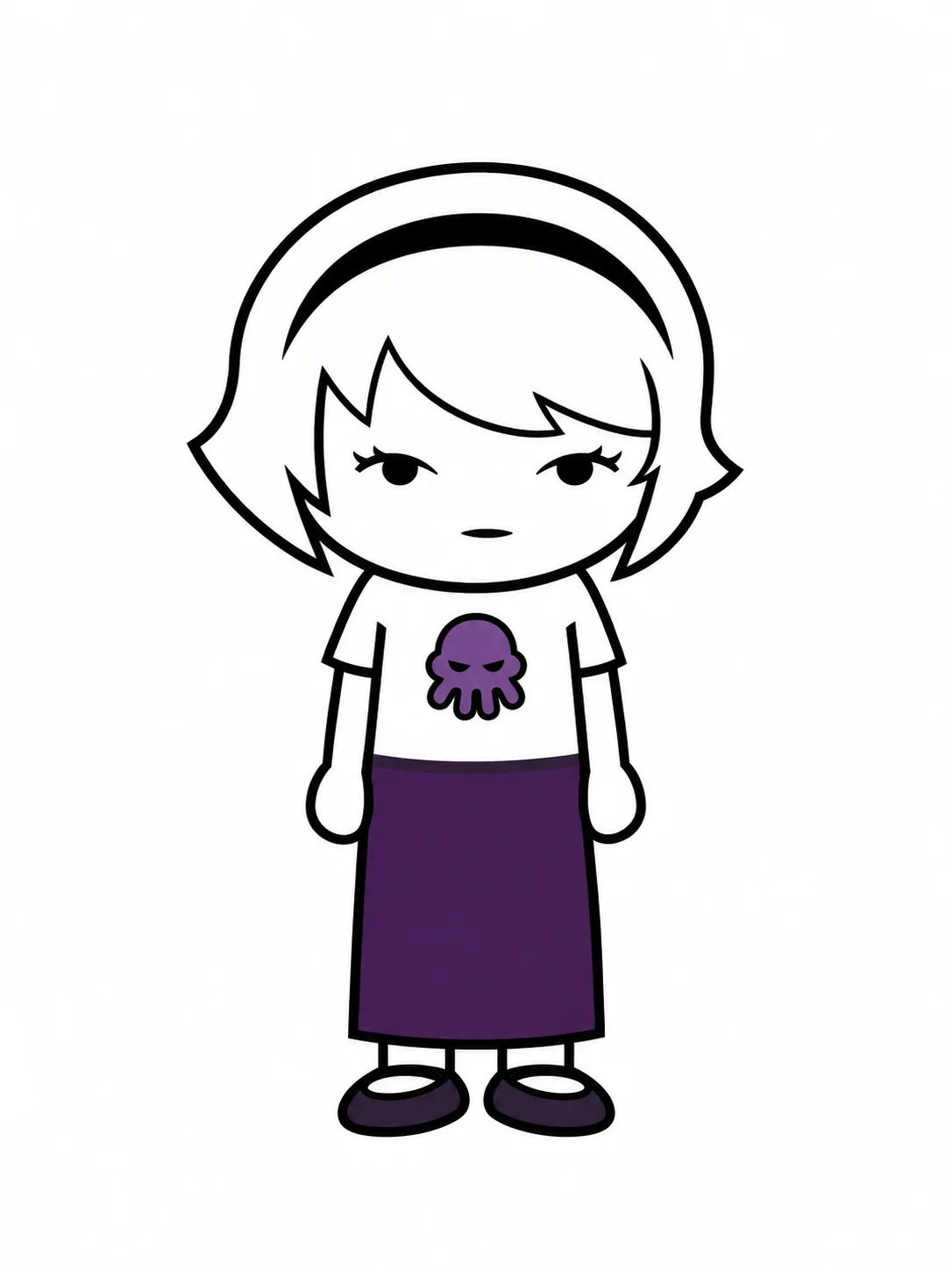 Rose Lalonde from Homestuck in her standard early-comic outfit