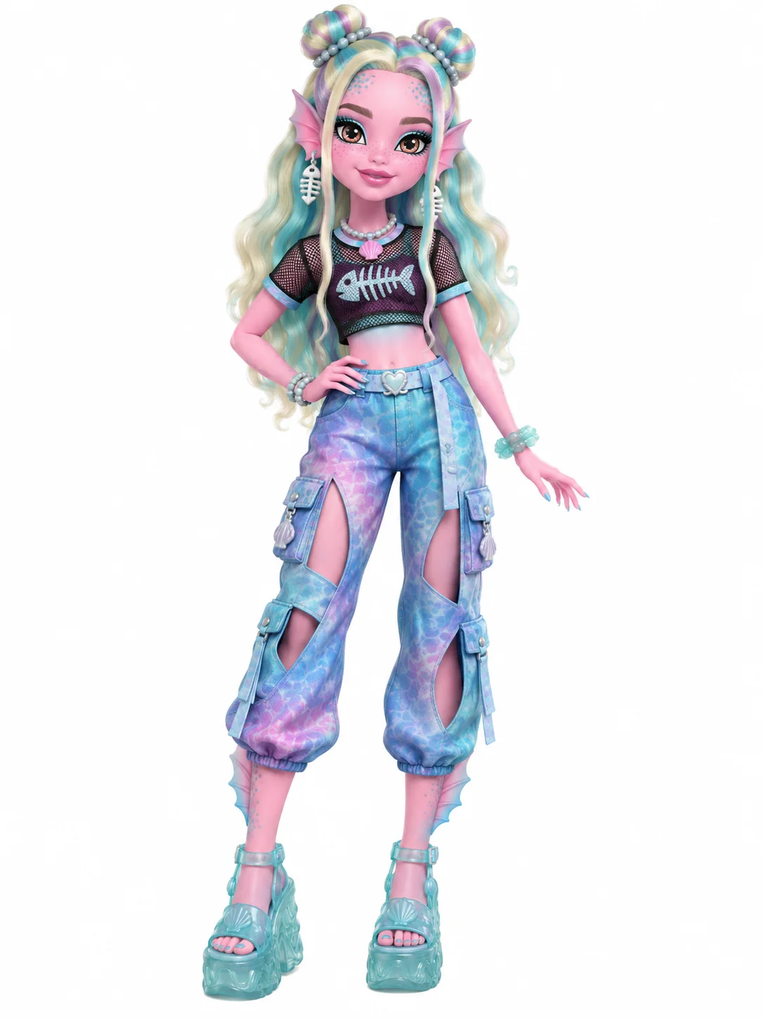 Lagoona Blue from Monster High in her aquatic Generation 3 fashion-doll outfit