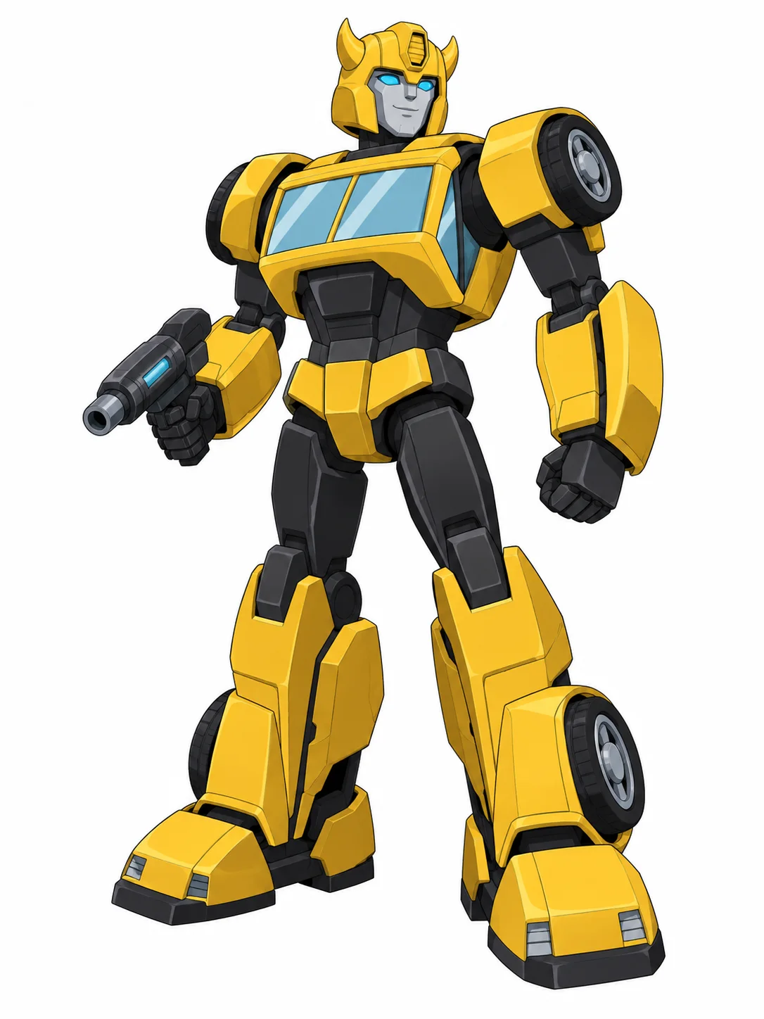 Bumblebee from Transformers in his G1-inspired black and yellow Cyberverse robot mode